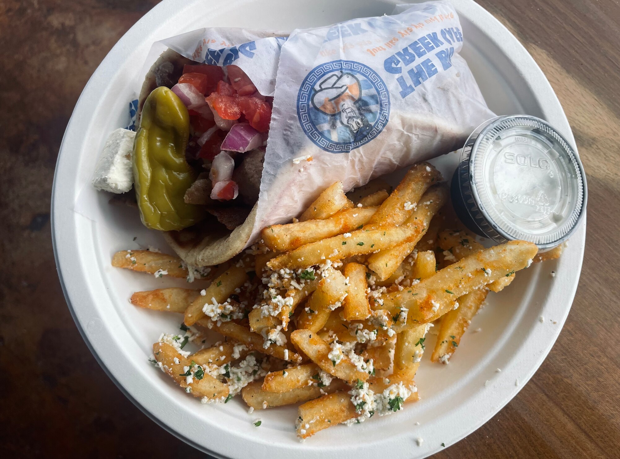 The gyro from Columbia newcomer The Big Greek Cafe sells for $7 on Wednesdays.