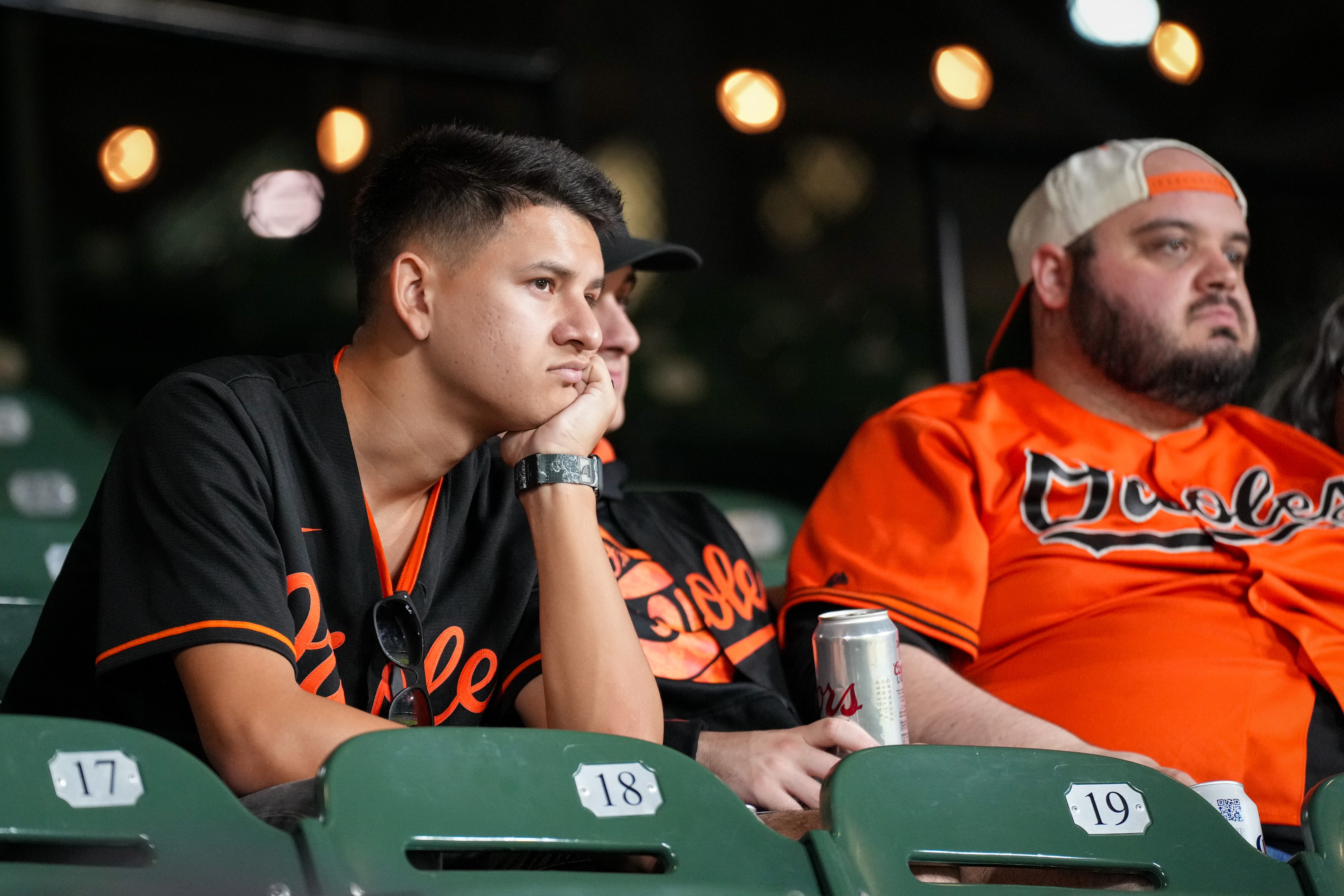 Austin Lewis, left, could not conceal his disappointment Tuesday night at Camden Yards.
