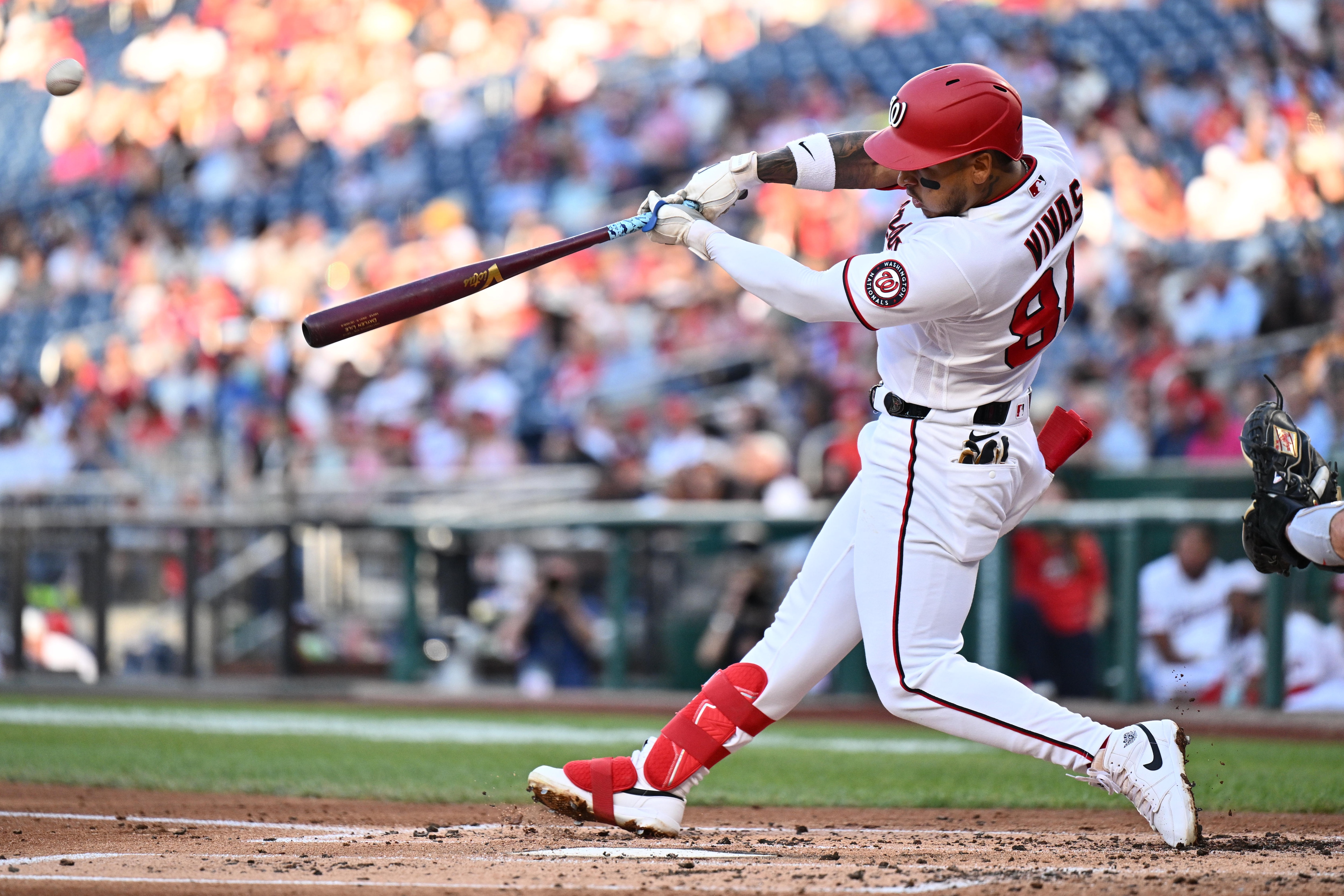 The Nationals’ Jorbit Vivas hits a home run in the second inning Wednesday night against the Phillies.