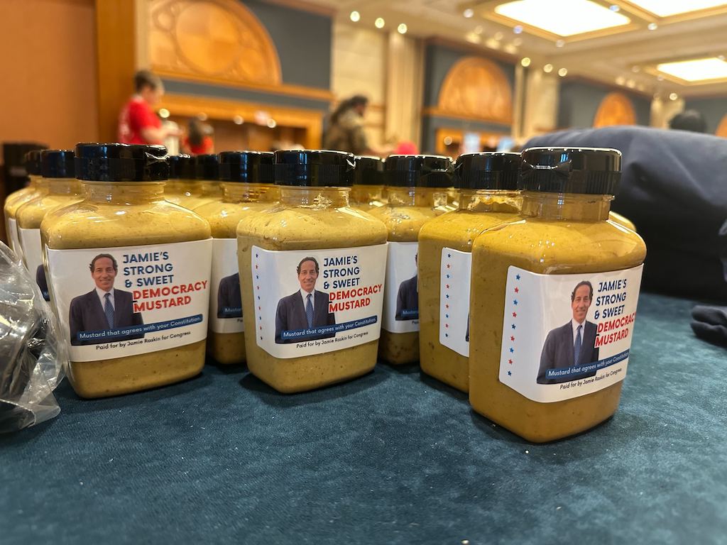 Rep. Jamie Raskin, D-Maryland, is known for putting a little mustard on his public remarks about former President Donald Trump. And Thursday he gave his state's delegates to the Democratic National Convention the real deal.