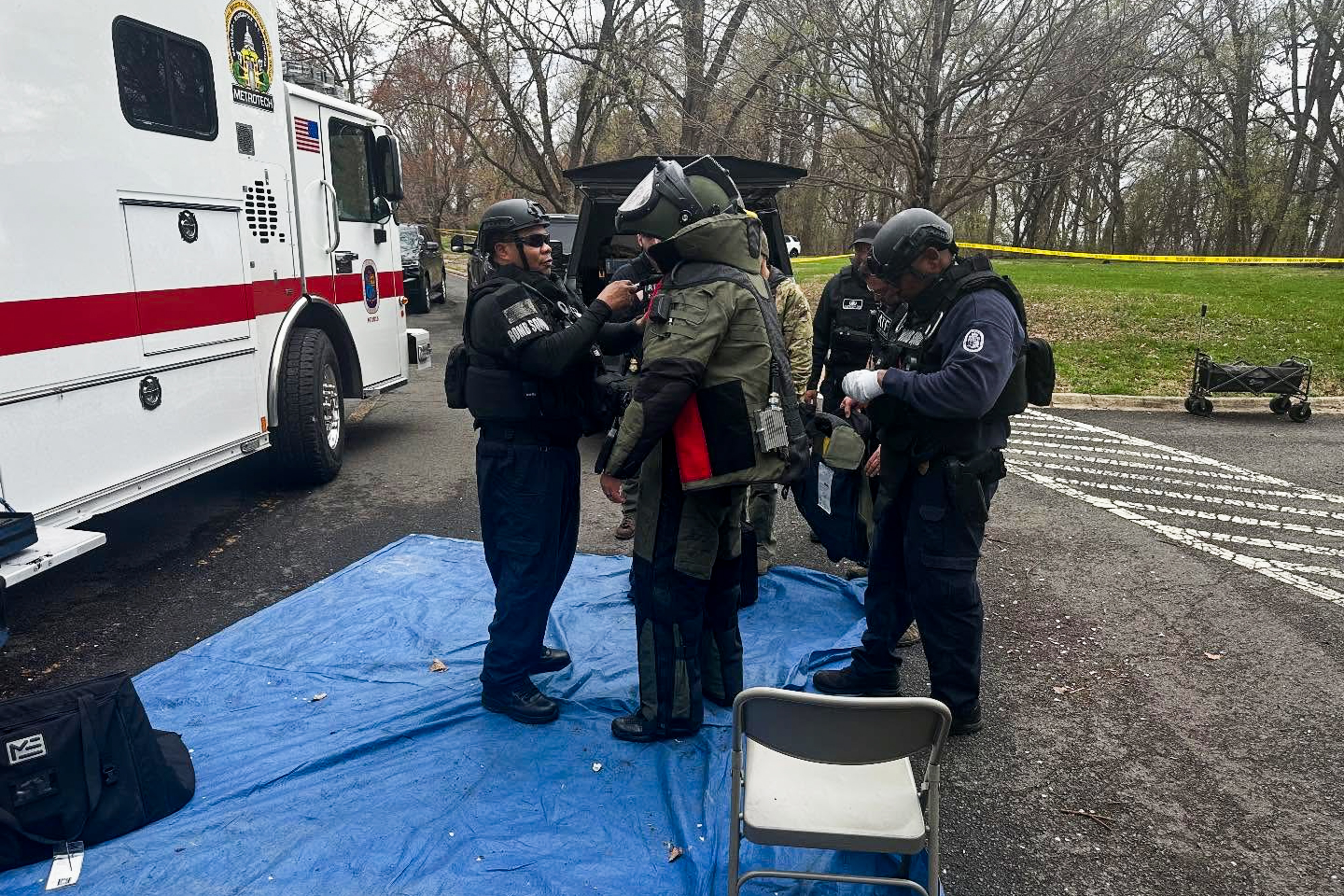 Yesterday, technicians with the PGFD Bomb Squad responded to Ft. Washington Park after several explosive devices were located. US Park Police evacuated then closed the park. 5 devices were rendered safe before operations were suspended after sunset. This morning, additional explosive devices were located. The Bomb Squad is on scene working to render the devices safe. A joint investigation with members of the PGFD Fire Marshal’s Office along with the Office of the Maryland State Fire Marshal, the ATF, the FBI, the and the US Park Police is underway and ongoing.