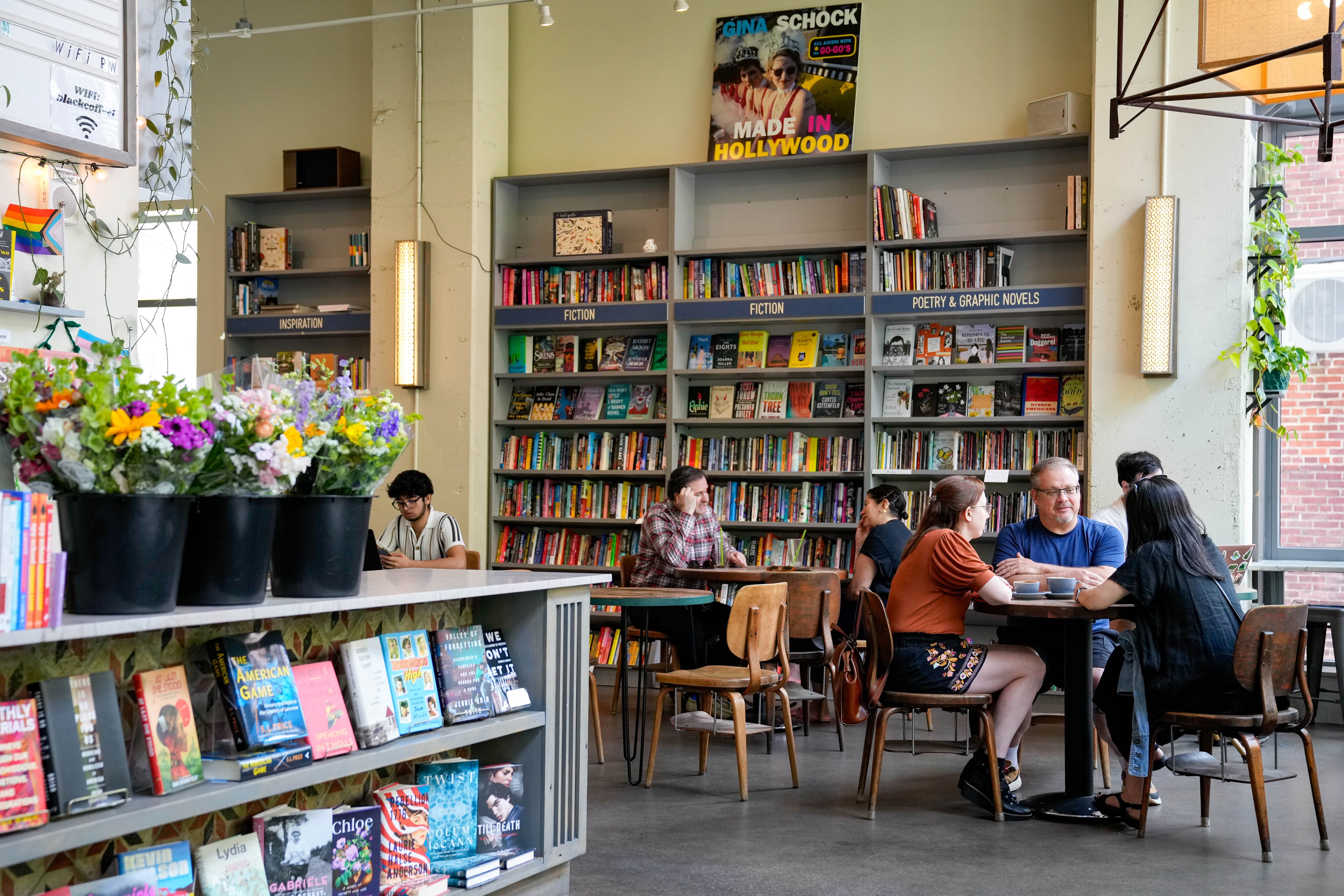 Customers work and lounge at Bird in Hand Café and Bookstore in Baltimore.