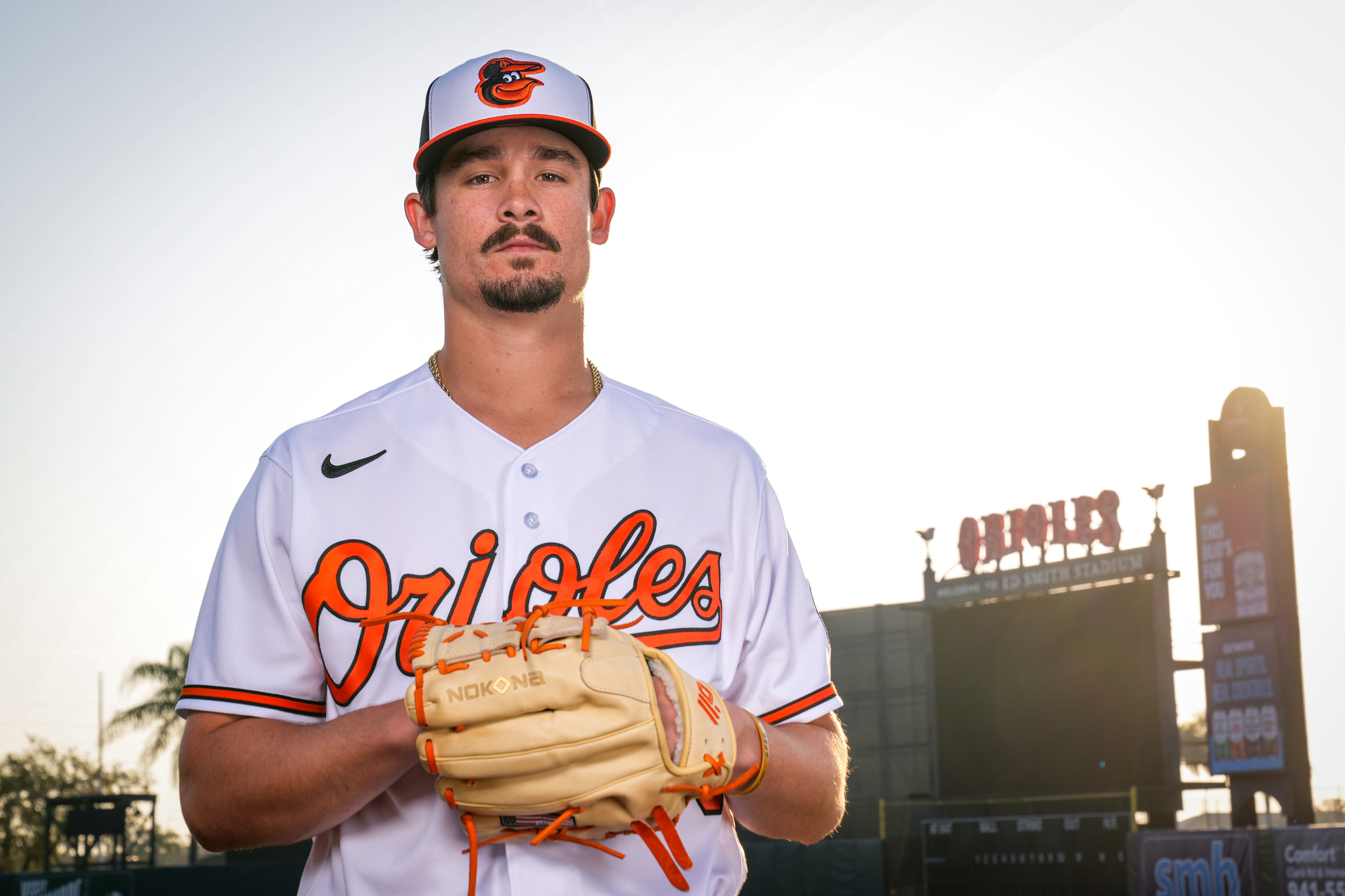 Kade Strowd poses for a portrait during the Spring Training session in Sarasota.