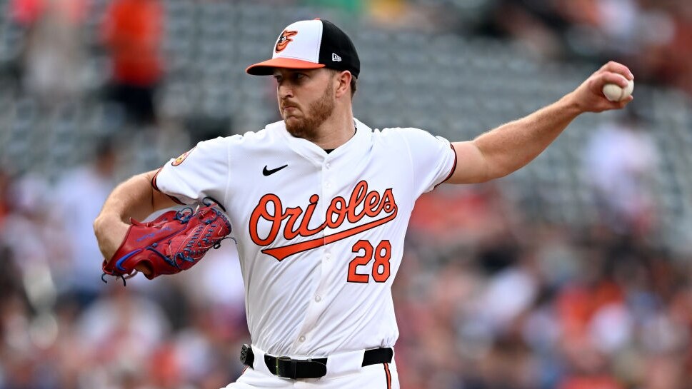 BALTIMORE, MARYLAND - AUGUST 13: Trevor Rogers #28 of the Baltimore Orioles pitches in the first inning against the Washington Nationals at Oriole Park at Camden Yards on August 13, 2024 in Baltimore, Maryland. (Photo by Greg Fiume/Getty Images)
