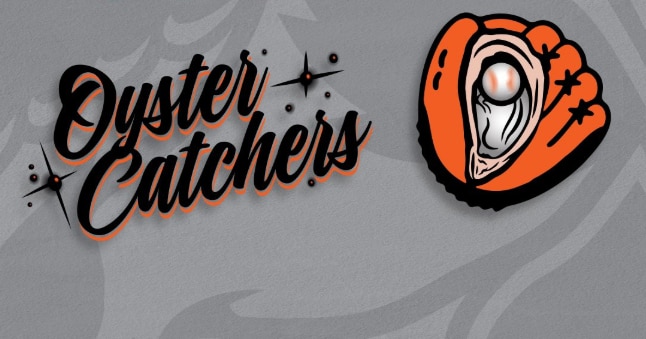 According to a release from the Baysox, the oyster-in-glove logo was intended to show “a baseball nestled inside a Chesapeake oyster, playfully ‘caught’ by an orange baseball mitt. The team’s wordmark shimmers like the Bay itself, capturing the beauty and spirit of the region.”