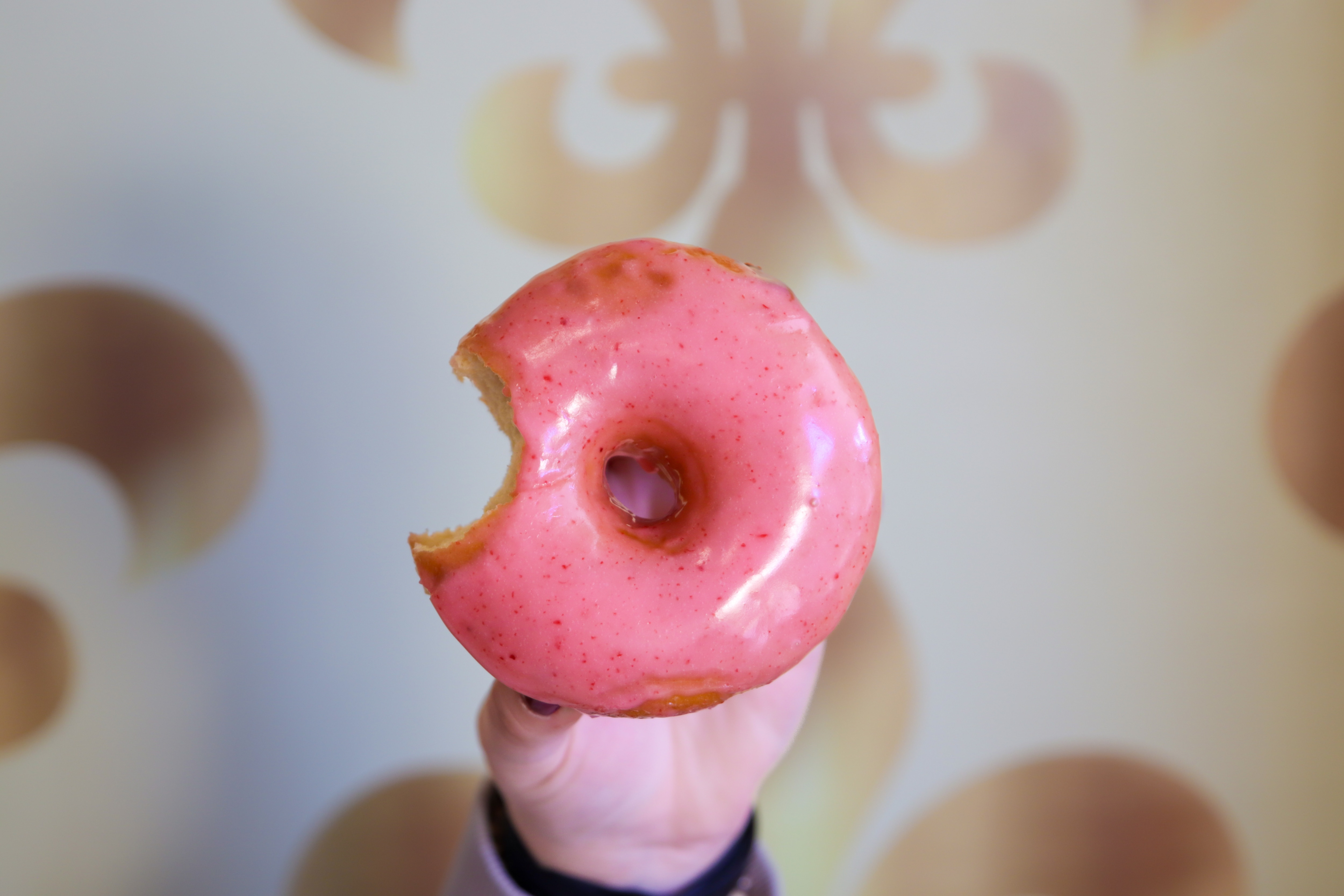 Touchet Touchet Bakery's strawberry doughnut.