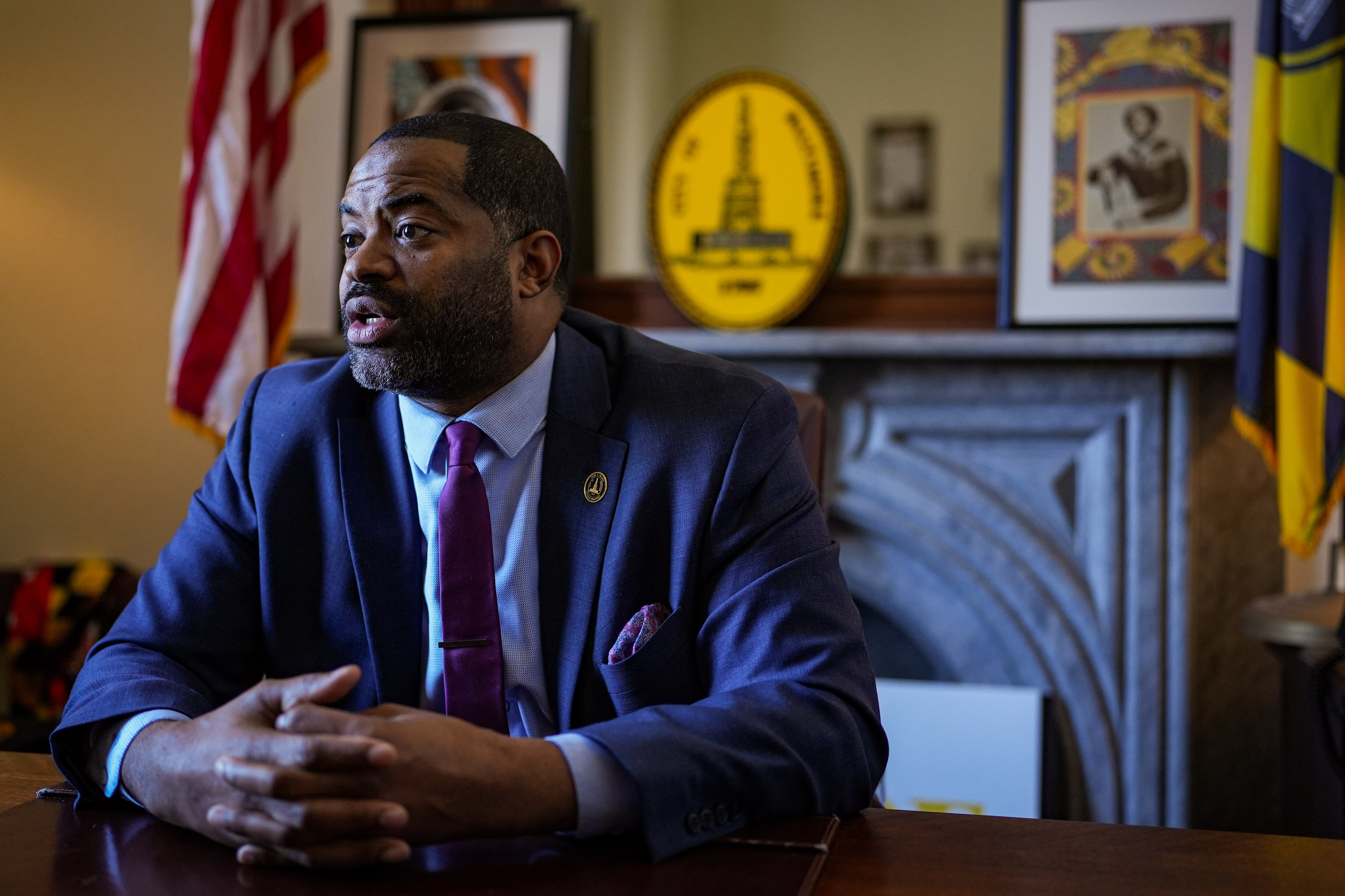 Baltimore City Council President Nick Mosby is photographed in his City Hall office during an interview on Wednesday, March 15.