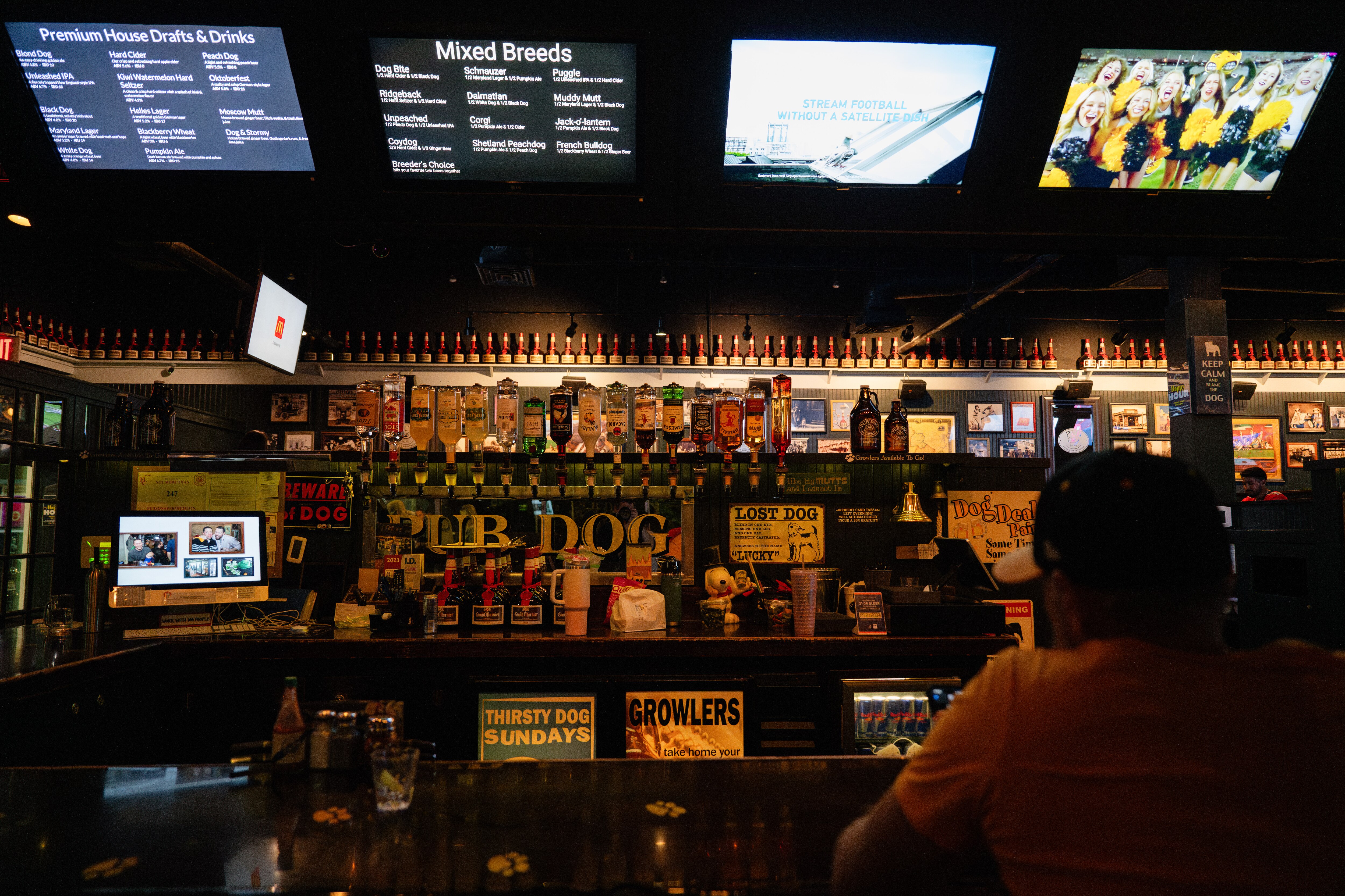 The bar area of Pub Dog in Columbia, MD as seen on September 21st, 2024.