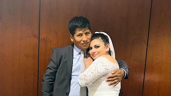 Julian Curo-Churata, left, with his wife Verónica Ramírez. Curo-Churata, 47, died Sept. 29 while in ICE custody in Louisiana, about three months after he was detained in Maryland.