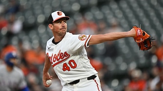 Orioles starter Chris Bassitt pitches in the first inning against the Texas Rangers on March 30.