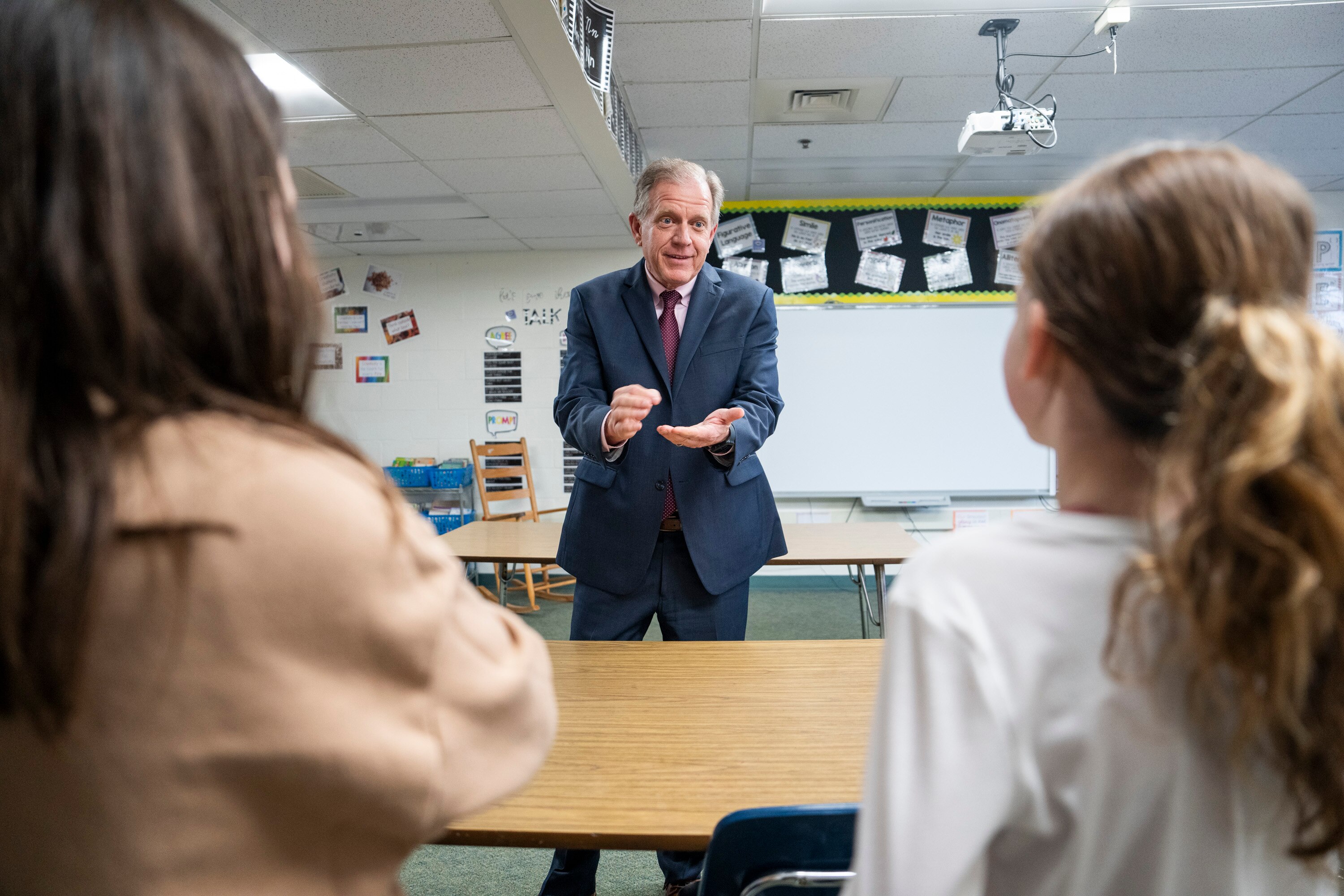 Jeff Lawson, superintendent of Cecil County Public Schools, visits Bay View Elementary, one of the schools expected to see a dramatic rise in funding following the shift to the Blueprint for Maryland’s Future.