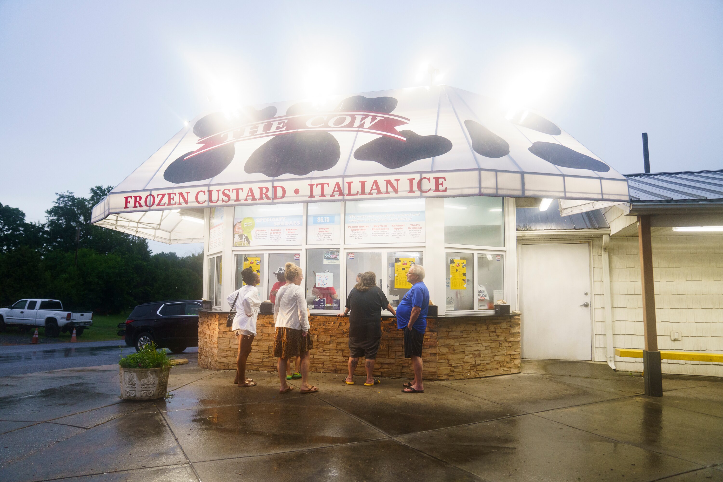After the storms died down, customers showed up to The Cow for some ice cream in Reistertown, Md. on July 1, 2025.