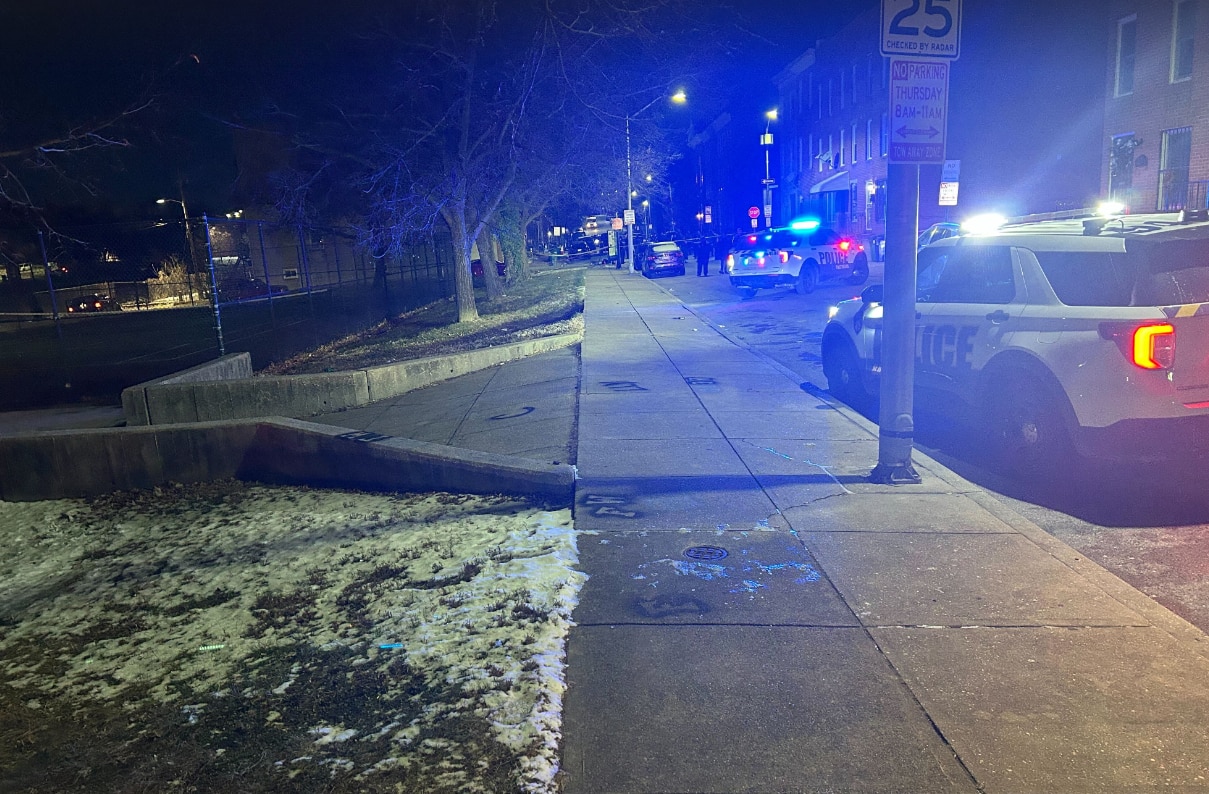A Baltimore officer-involved shooting unfolded around 8:30 p.m. in the 1300 block of Division Street.