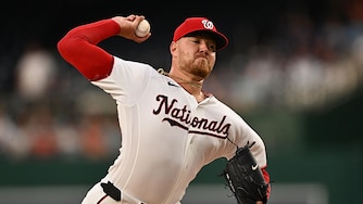 Washington Nationals right-hander Cade Cavalli pitches in the first inning against the Toronto Blue Jays.