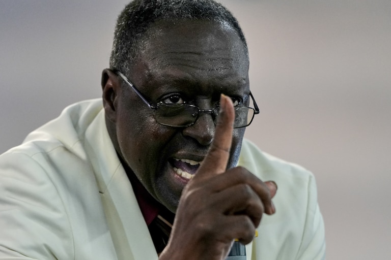 Roosevelt Toussaint, the senior pastor of the Word of Life Center church, delivers his sermon titled "What to do in a time of crisis?" at a service in Salisbury, Md., Sunday, Aug. 2, 2026. (AP Photo/Luis Andres Henao)