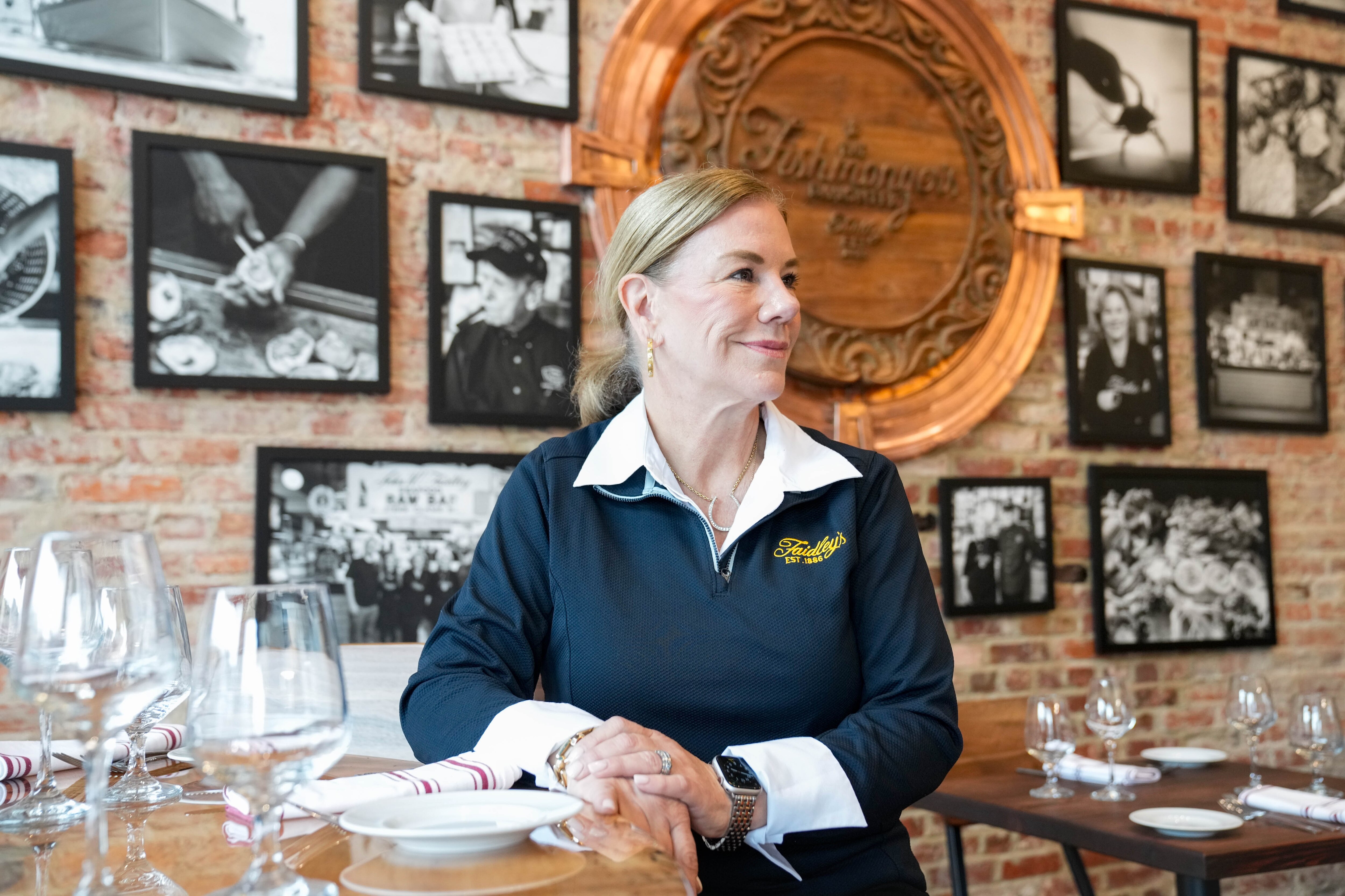 Owner Damye Hahn in her restaurant, The Fishmonger’s Daughter, in Catonsville.