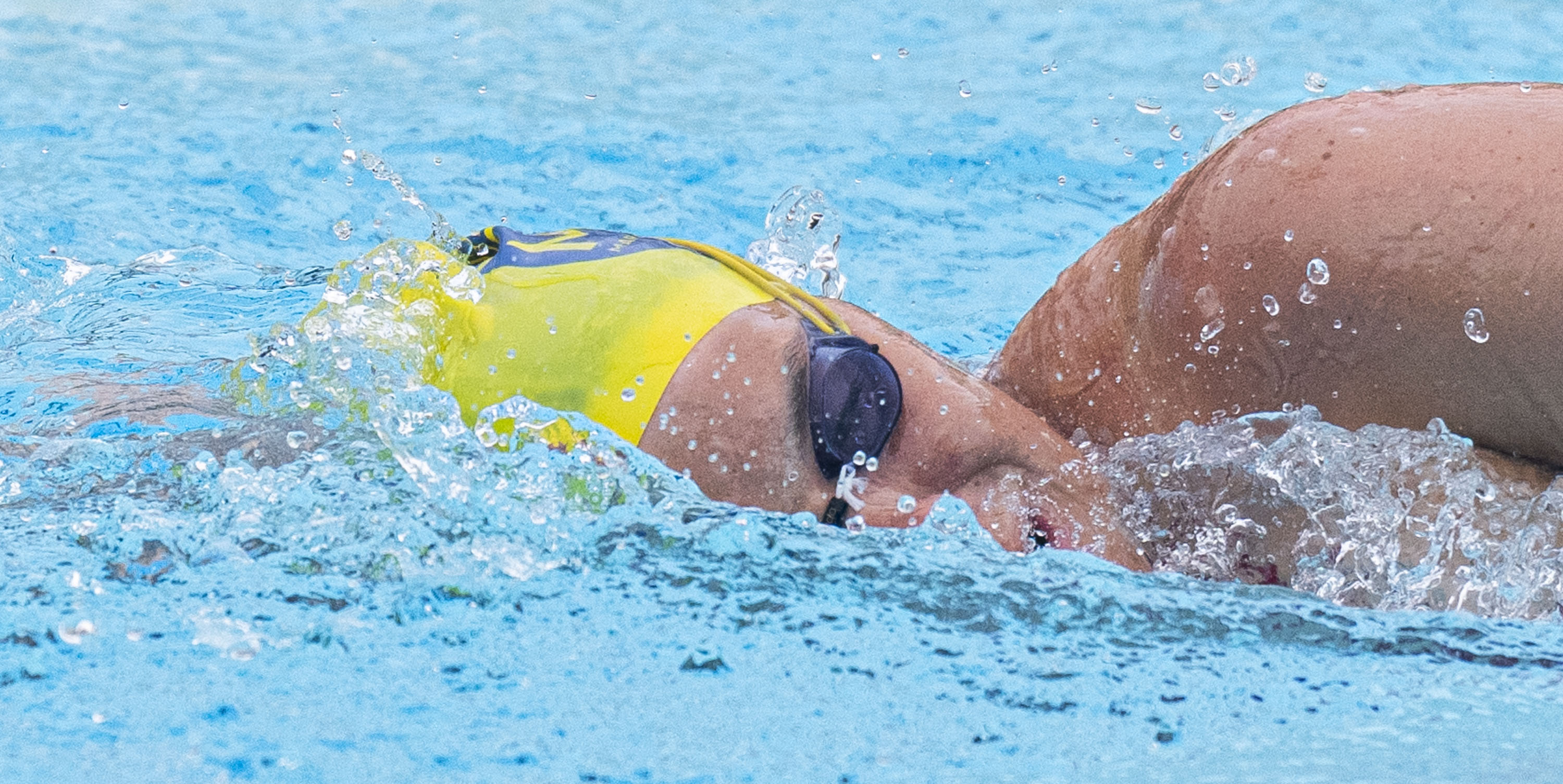 Katie Pumphery practices at Meadowbrook on June 11, 2024.  Pumphery is an ultra-marathon swimmer who will tackle a 24-mile swim from the Chesapeake Bay to Baltimore’s Inner Harbor next week.