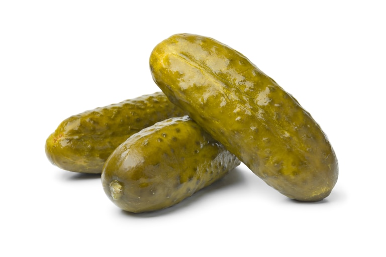 Pickles isolated on a white background.