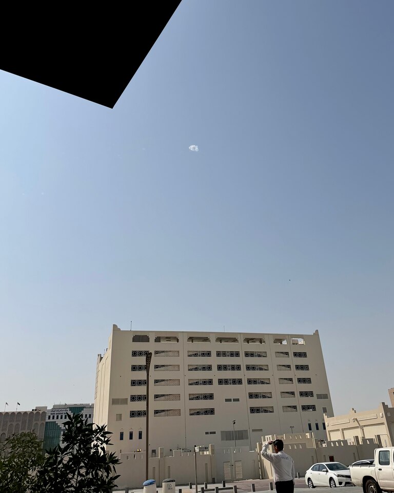 Anjali Sharma says within minutes of taking cover at her hotel in Doha, Qatar, she saw three or four missiles come into the airspace and apparently intercepted by defensive weapons.