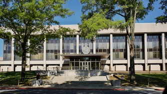 The exterior of the Robert C. Murphy Courts of Appeal building, home of the Maryland Supreme Court, in Annapolis, MD