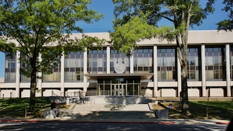 The exterior of the Robert C. Murphy Courts of Appeal building, home of the Maryland Supreme Court, in Annapolis, MD
