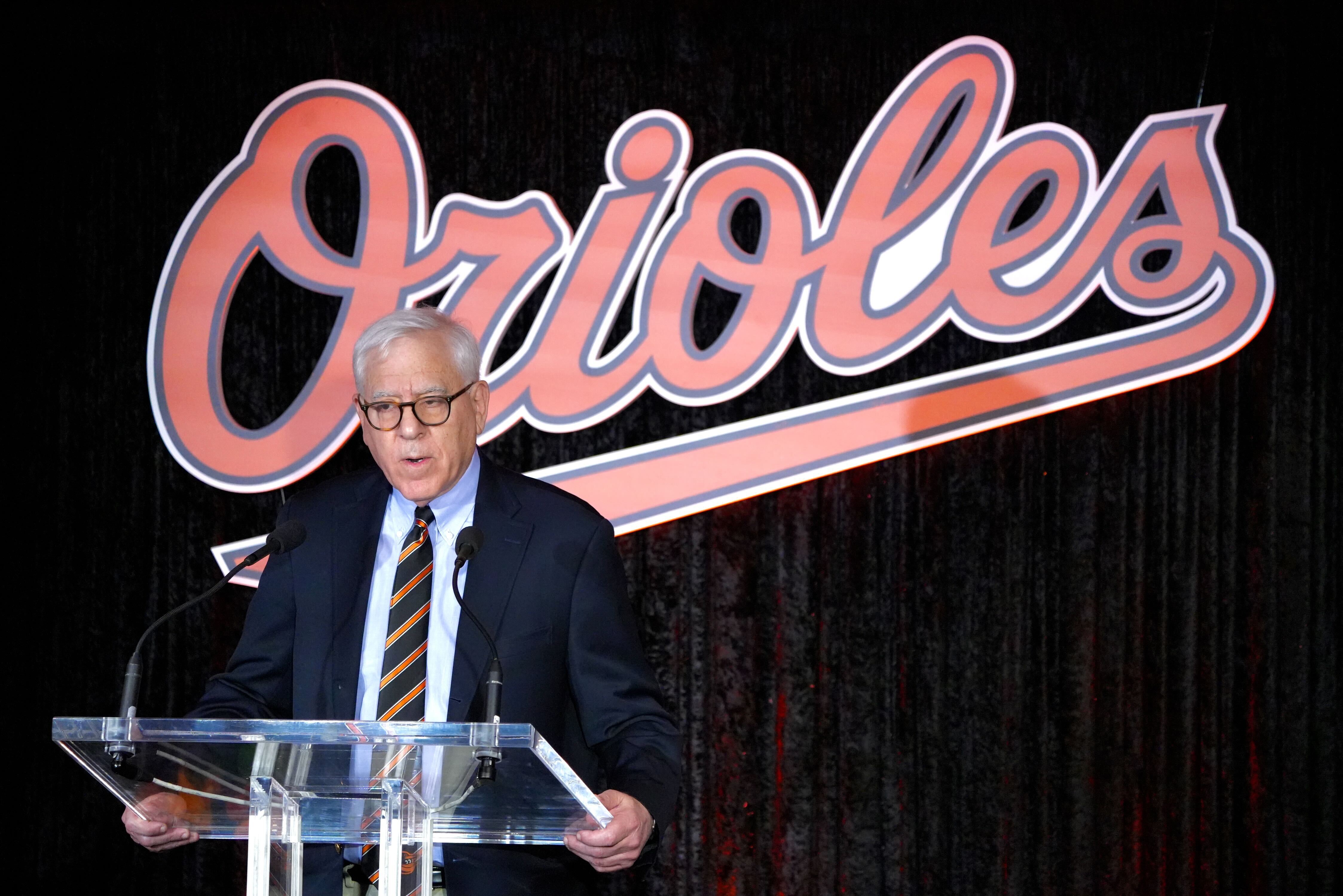 Orioles owner David Rubenstein talked about his priorities at a news conference before the season opener Thursday at Camden Yards.