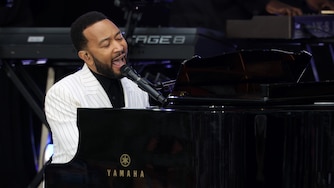 CHICAGO, ILLINOIS - JUNE 18: John Legend performs during the dedication ceremony for the opening of the Barack Obama Presidential Center in John Lewis Plaza on June 18, 2026 in Chicago, Illinois. Barack Obama served as the 44th president of the United States from 2009 to 2017 and was the first African American to hold the office. (Photo by Scott Olson/Getty Images)
