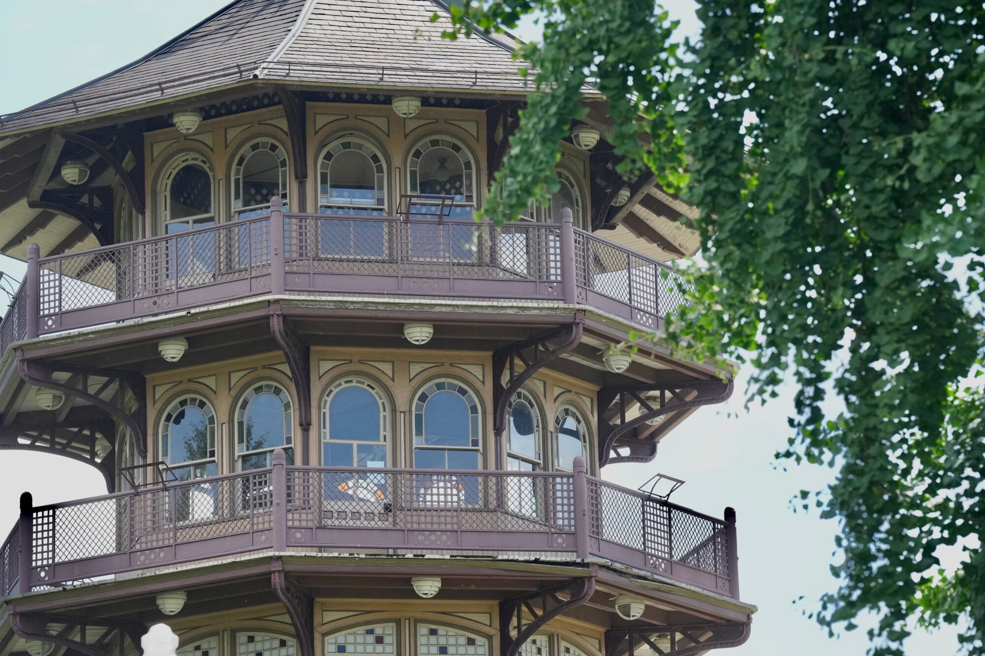 The Patterson Park Pagoda on June 27, 2023. (Kaitlin Newman/The Baltimore Banner)