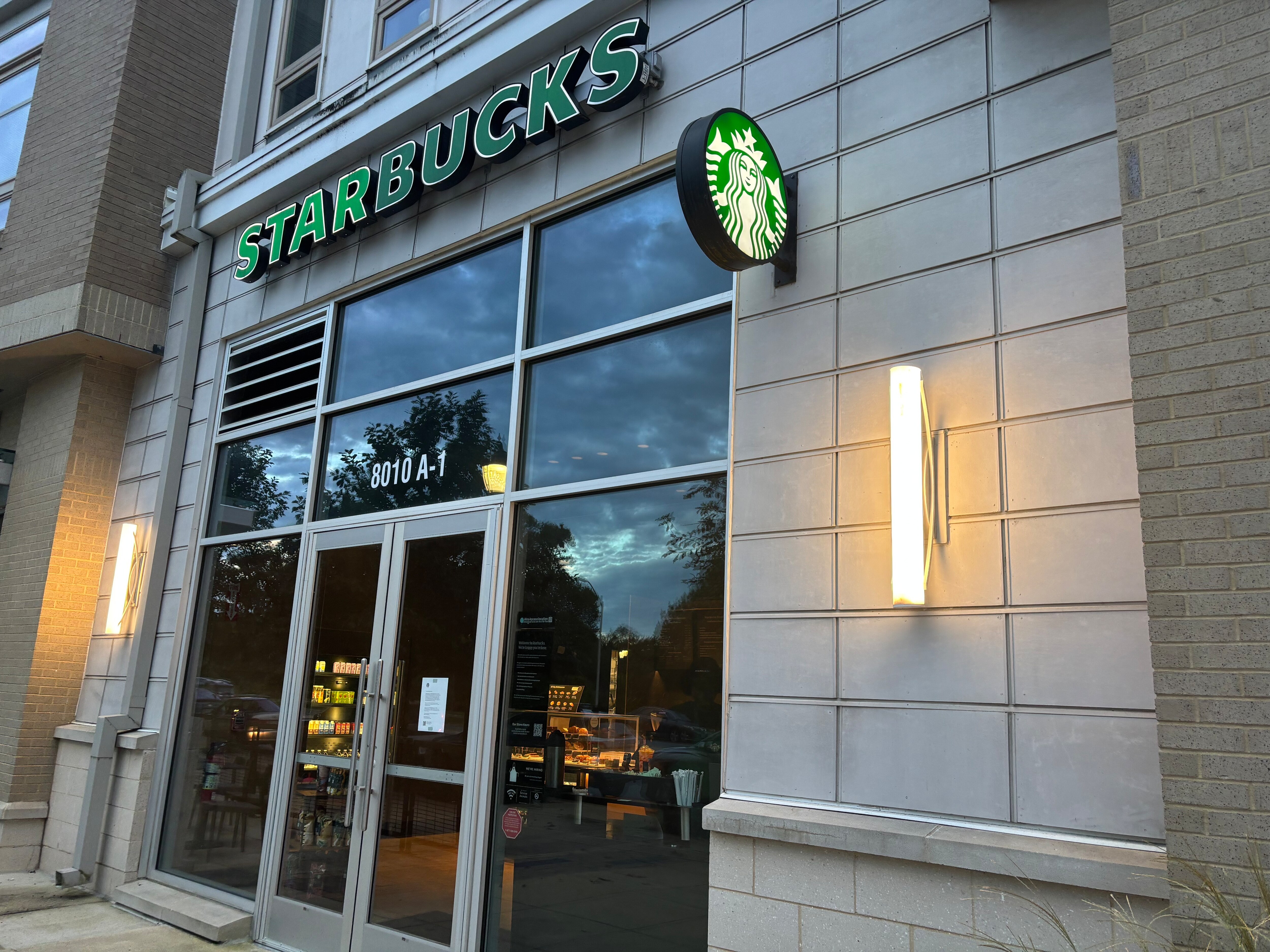 The Starbucks at 8010 Gramercy Boulevard off Crabbs Branch Way in the Rockville and Derwood area.