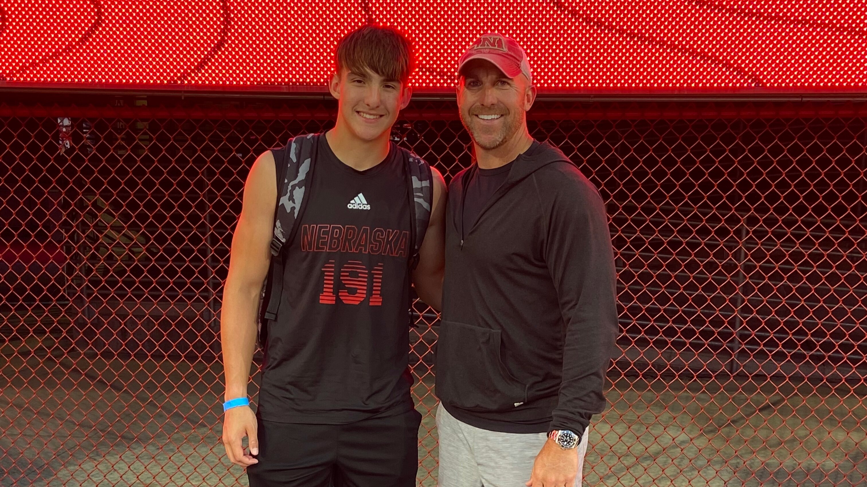 Punter Kamdyn Koch, left, a Winters Mill senior, will attend Nebraska, his father's alma mater. Sam Koch, right, was one of the NFL's best punters when he played for the Ravens. (Photo courtesy of Sam Koch)