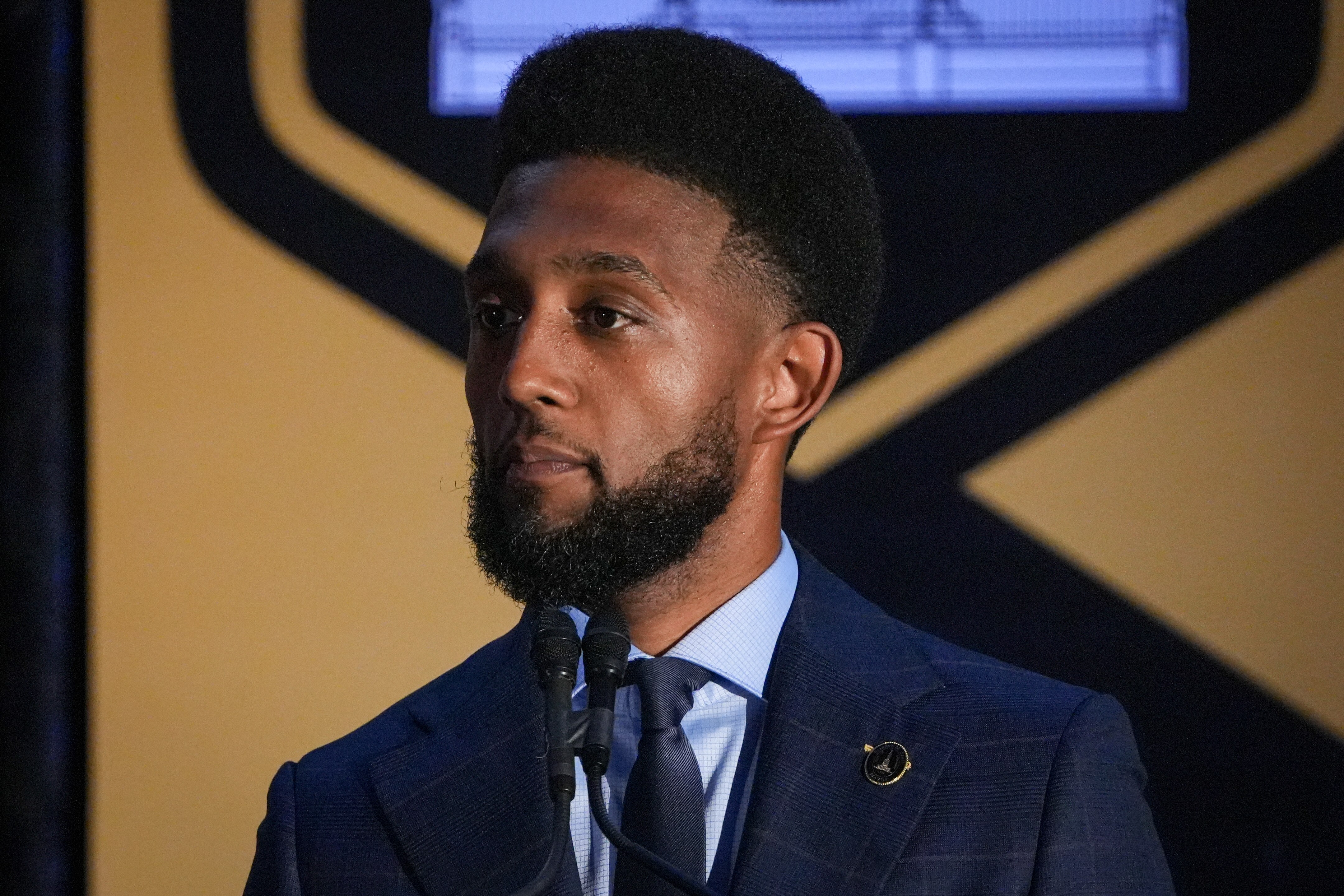 Baltimore City Mayor Brandon Scott gives the annual State of the City address on Monday, April 17. The event was held at the Middle Branch Fitness and Wellness Center in South Baltimore.
