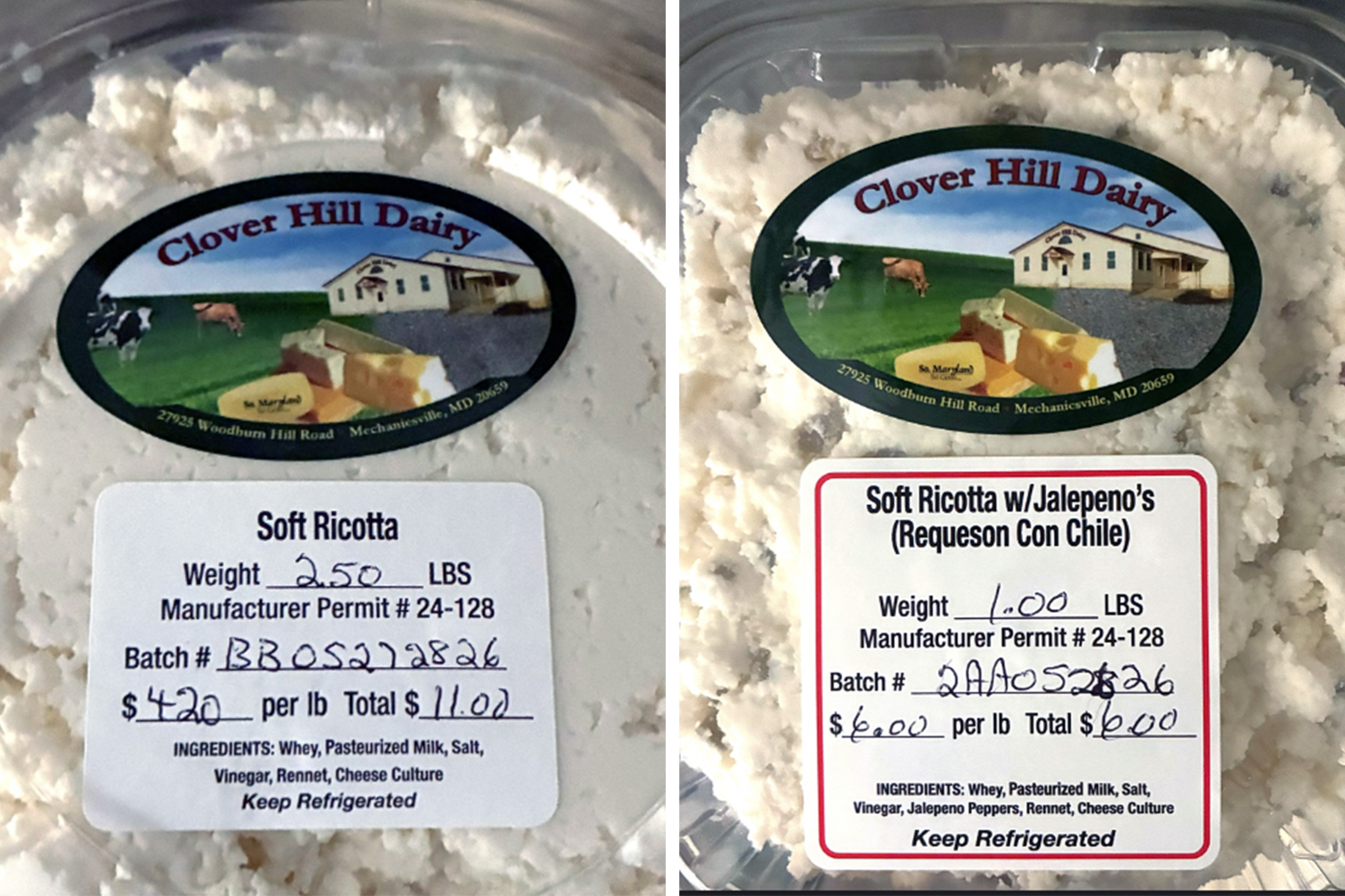 Clover Hill Dairy, a dairy operation in Mechanicsville, has recalled several ricotta products over a possible listeria contamination.