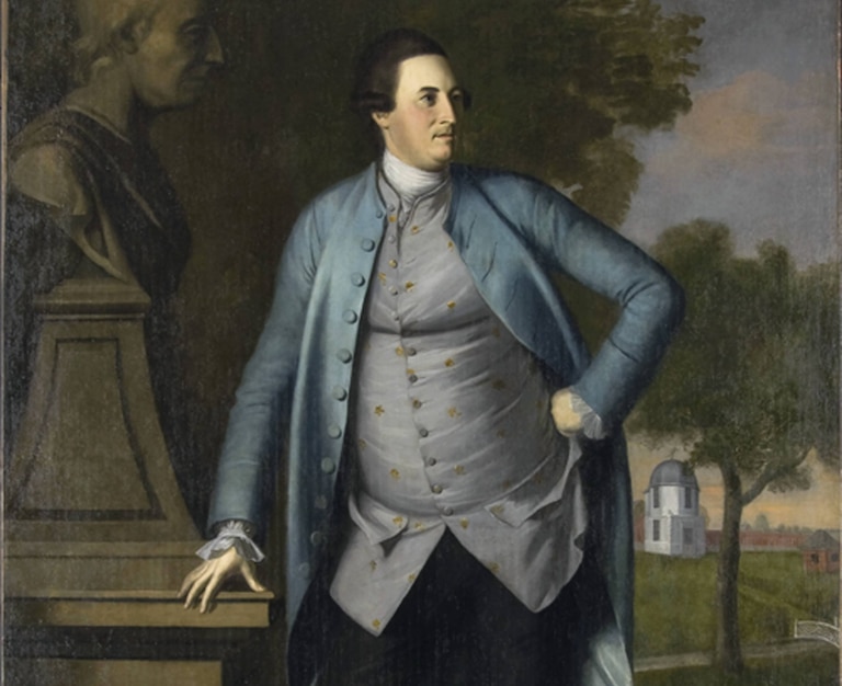 Charles Willson Peale's portrait of William Paca, a signer of the Declaration of Independence, is on display at the Maryland State House.