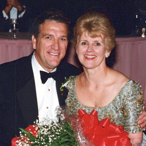 Jim Morgan and his wife, Bernice, when he was inducted into the General Agents and Managers Association hall of fame in 1997.
