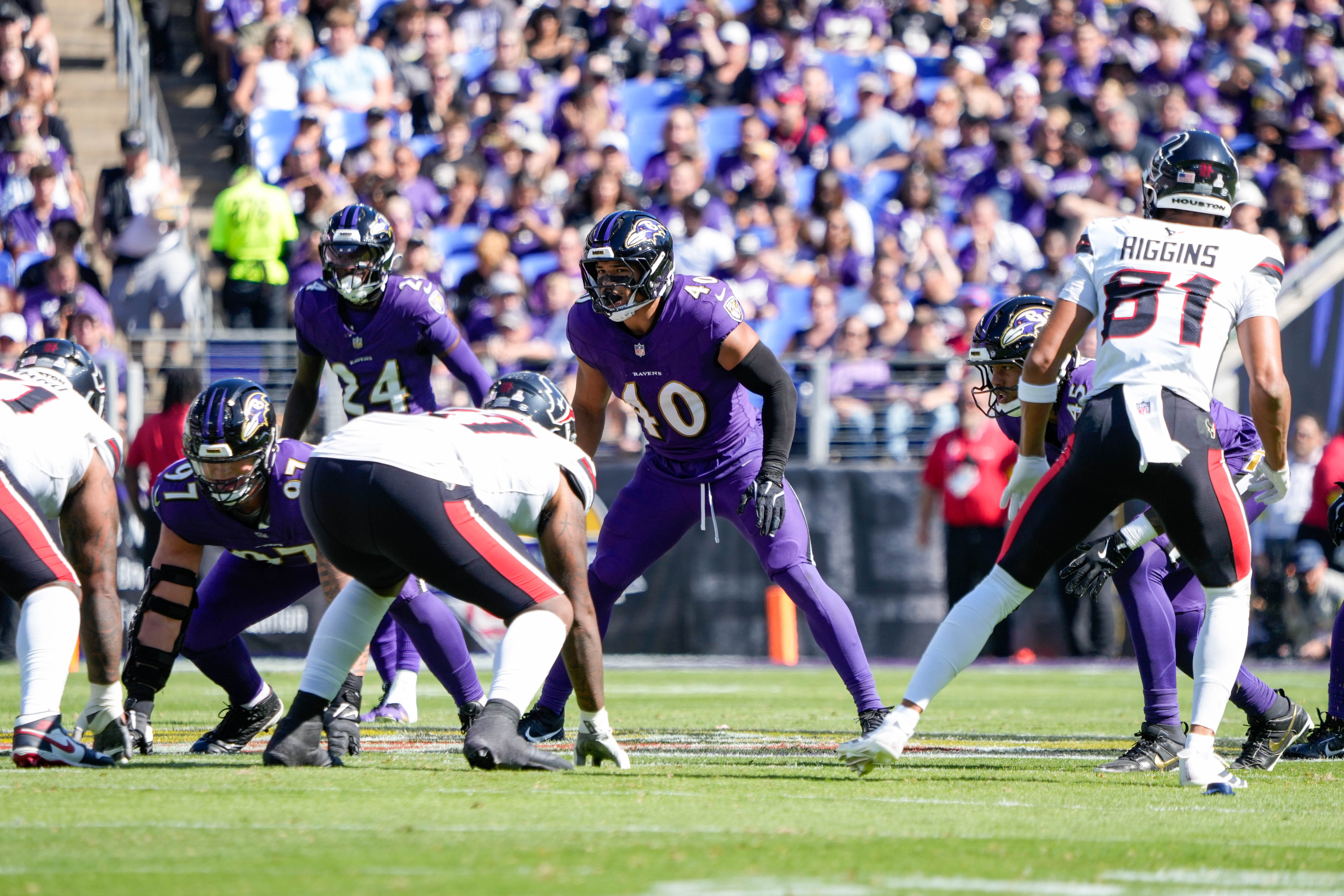 Teddye Buchanan (40) was a fourth-round draft pick of the Ravens in 2025.
