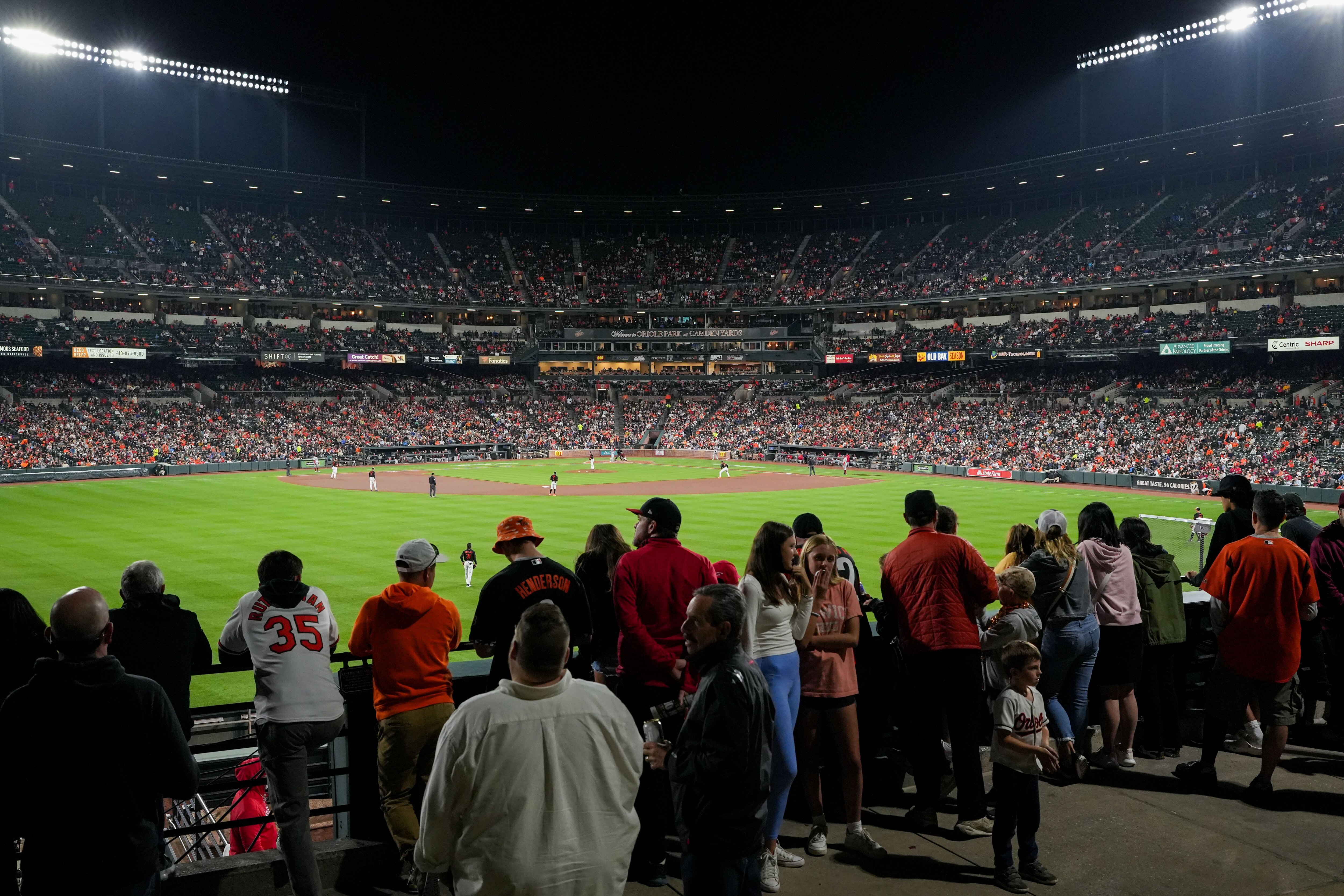 Baltimore Orioles fans watch the sixth inning of a baseball game against the Washington Nationals on Wednesday, September 27, 2023.