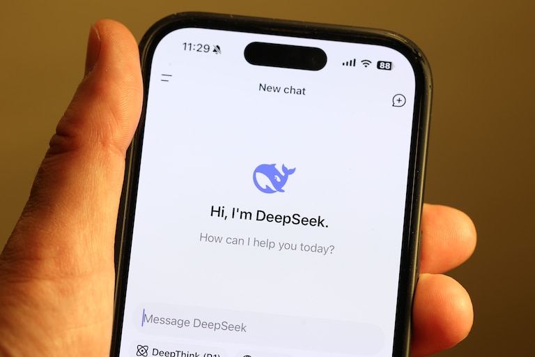 SAN ANSELMO, CALIFORNIA - JANUARY 27: In this photo illustration, the DeepSeek app is displayed on an iPhone screen on January 27, 2025 in San Anselmo, California. Newly launched Chinese AI app DeepSeek has surged to number one in Apple's App Store and has triggered a sell-off of U.S. tech stocks over concerns that Chinese companies' AI advances could threaten the bottom line of tech giants in the United States and Europe. (Photo Illustration by Justin Sullivan/Getty Images)