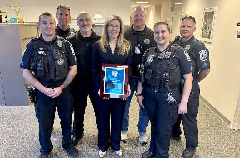 Carolynn Grammas, center, on her last day as Assistant State's Attorney for Anne Arundel County.