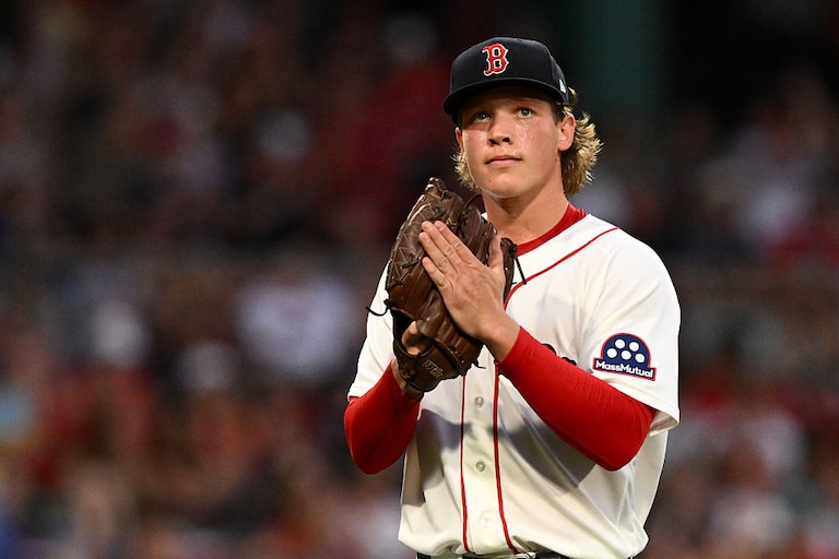 Connelly Early reacts after the final out of the fourth inning of the Red Sox's game against the Washington Nationals on June 30.
