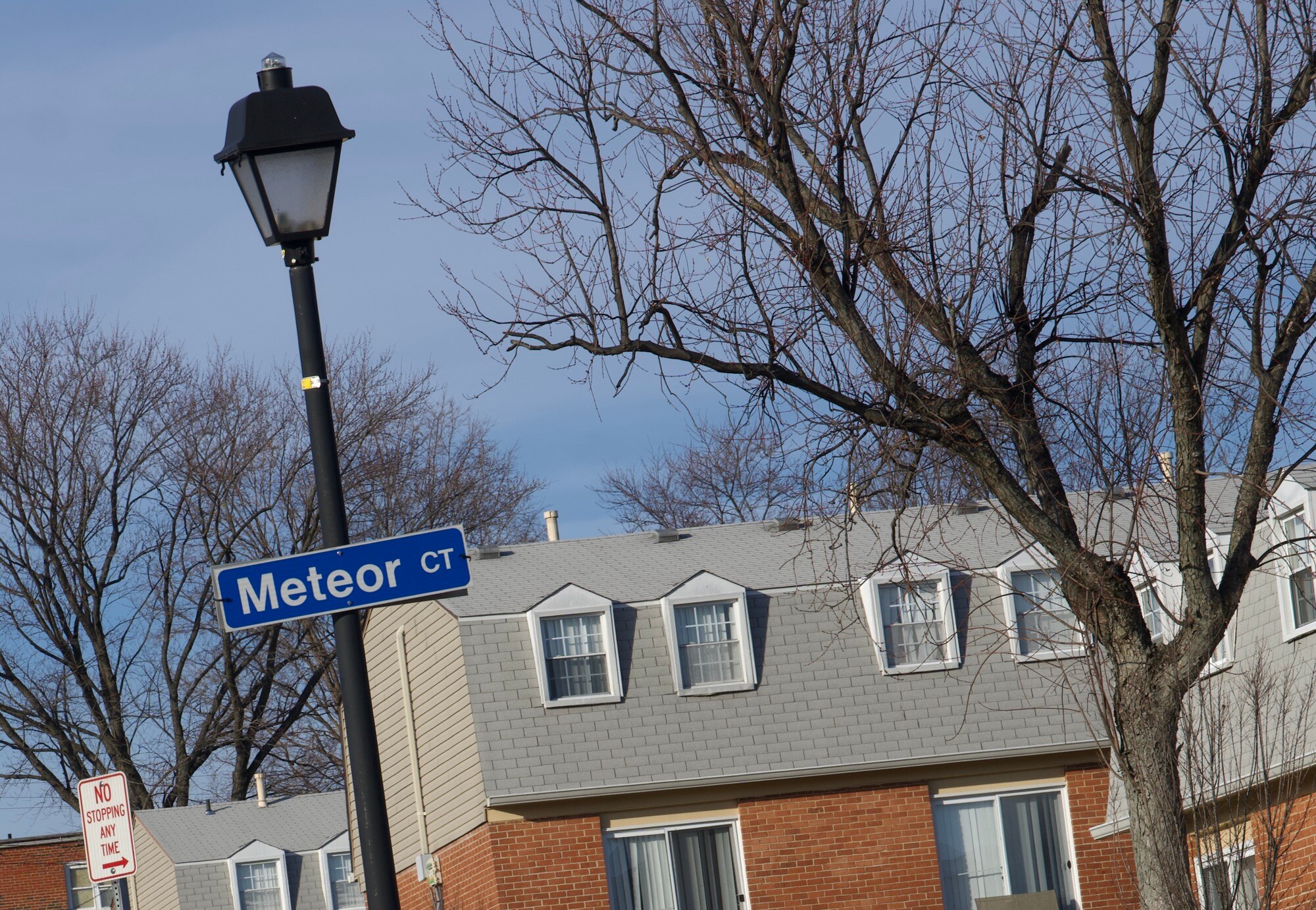 Intersection of Meteor Court and Cloister Road, with Hillendale Recreation center directly across the street, on Dec. 23, 2024.