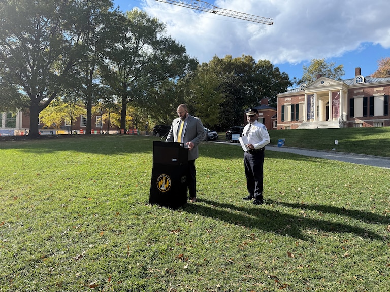 Johns Hopkins presser on Wednesday, October 22, 2025 where officials announce they had arrested a 31-year-old man in connected to an attempted rape on campus on Saturday night.