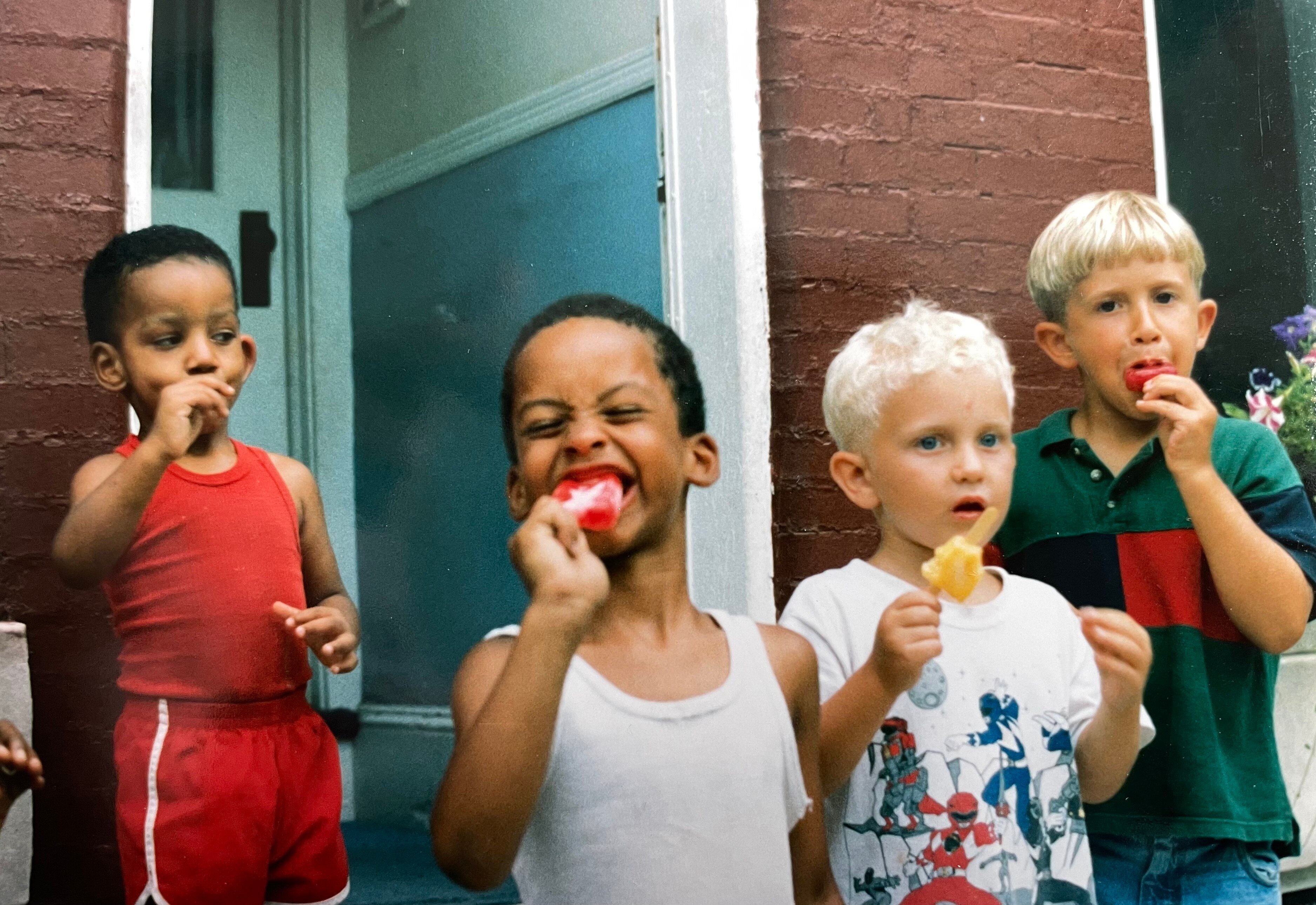 A photograph featured in the new documentary "Sandtown" that includes director Isaiah Smallman.