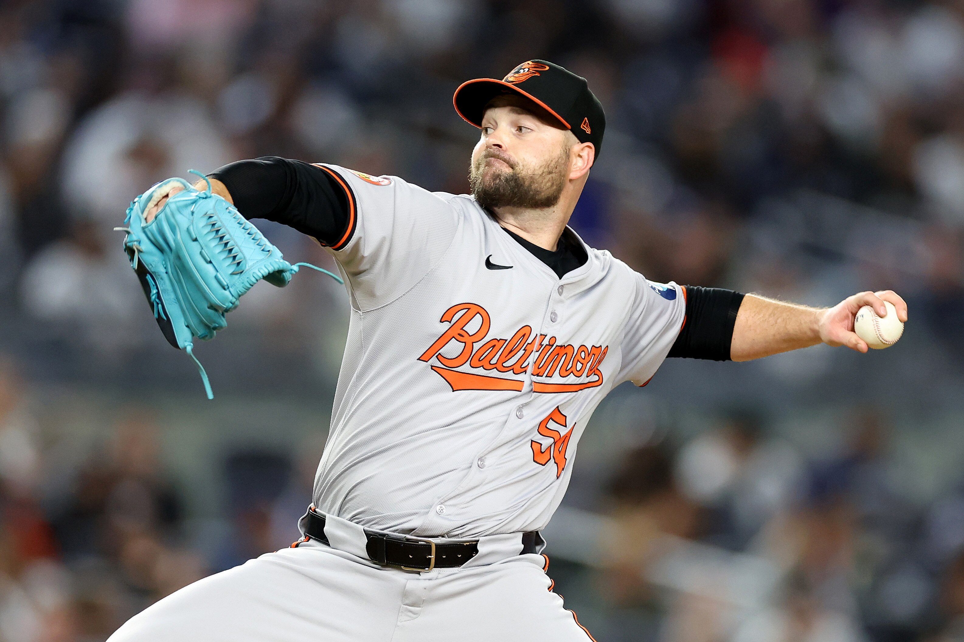 Reliever Danny Coulombe pitches during the Orioles’ Wednesday night game at Yankee Stadium.