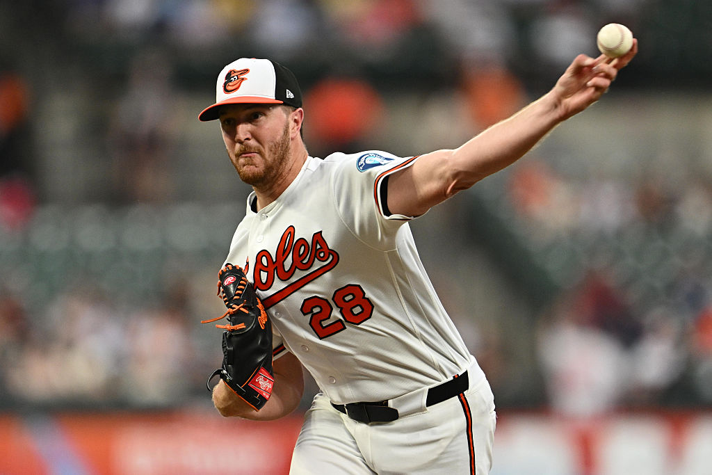 Orioles left-hander Trevor Rogers pitches in the second inning against the Arizona Diamondbacks.