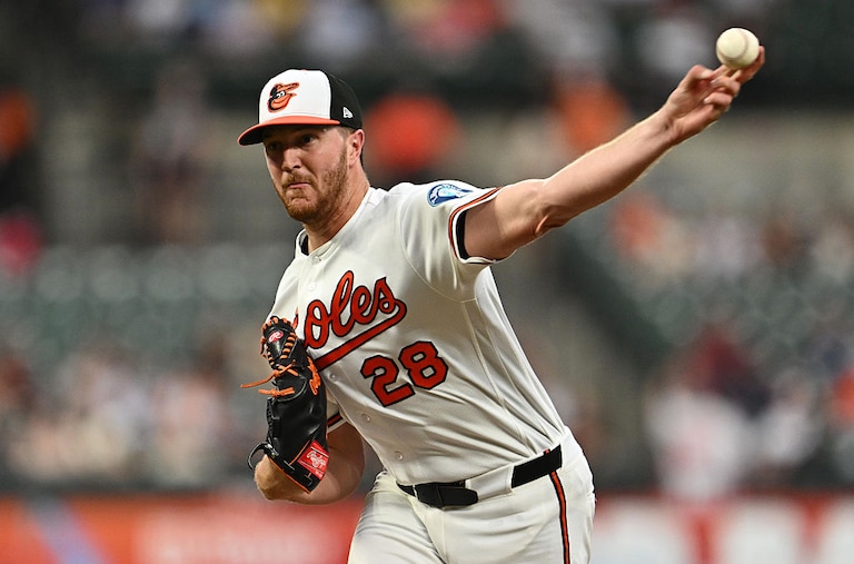 Orioles left-hander Trevor Rogers pitches in the second inning against the Arizona Diamondbacks.