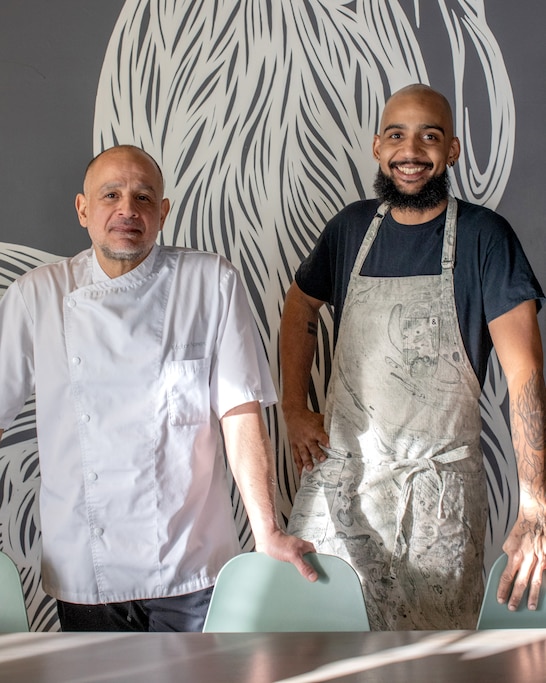 This year, Alma Cocina Latina’s Chef Héctor Romero, left, will collaborate with Magdalena’s Chef Scott Bacon on a four‑course tasting menu for the second annual “Africa In The Americas Celebration.”