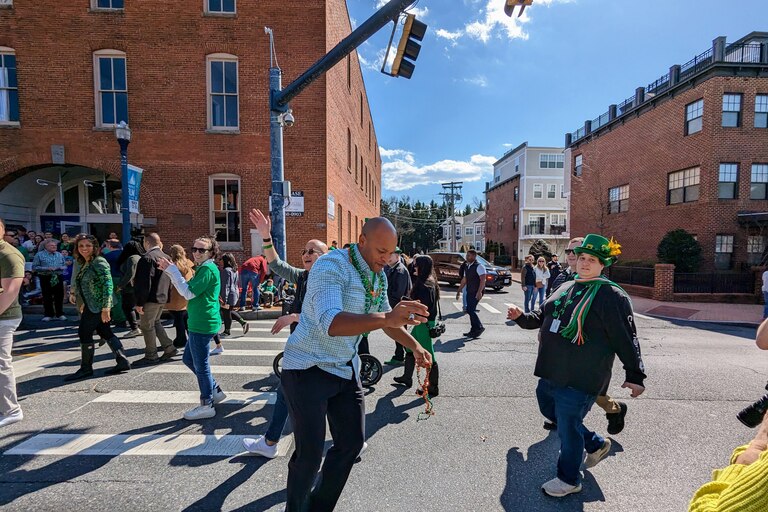 Gov. Wes Moore danced through part of the Annapolis St. Patrick's Parade on March 5.