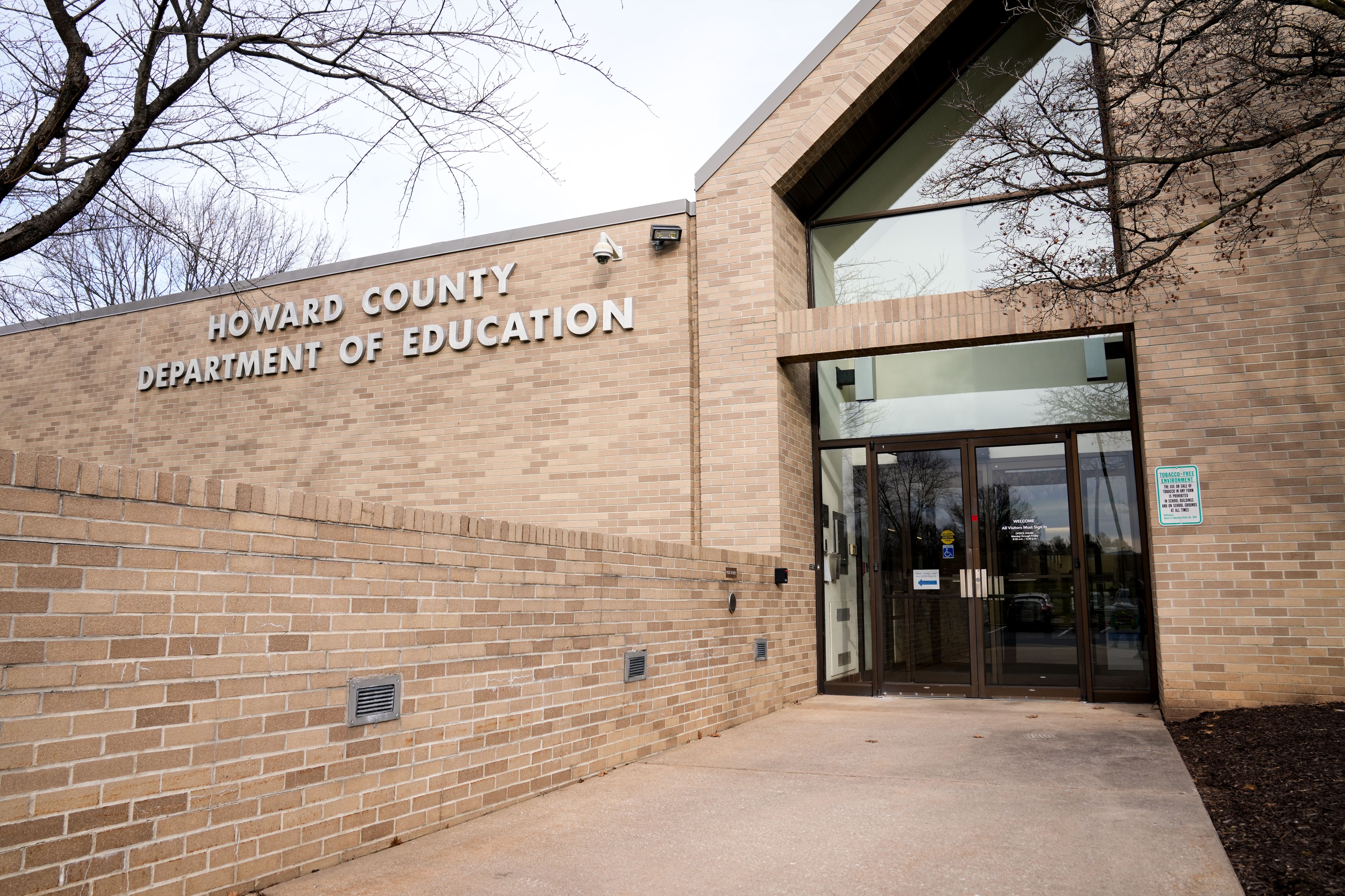 The exterior of the Howard County Department of Education in Howard County, Maryland on February 7, 2024.
