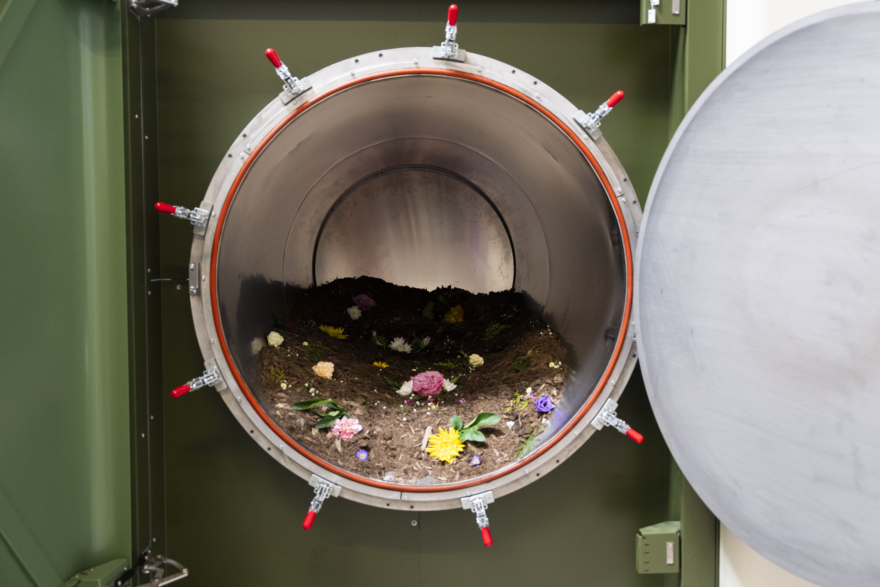 Earth Funeral, a human composting company, is opening its first East Coast location in Elkridge. The process includes a deceased person being placed into a vessel with mulch, wildflowers and wood chips for approximately 30 days.
