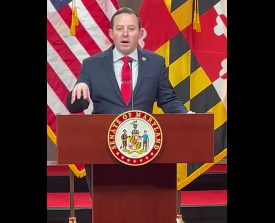 Senate President Bill Ferguson speaks about recent threats and acts of gun violence at his weekly media briefing.